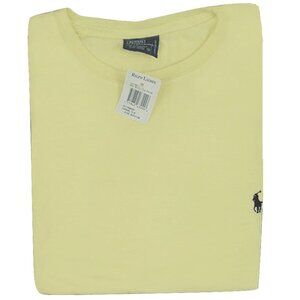 NEW Vintage Polo Ralph Lauren T Shirt! M  2X  Light Yellow With Navy Polo Player